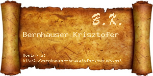 Bernhauser Krisztofer névjegykártya