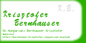 krisztofer bernhauser business card